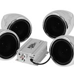 Boss Audio MC470B 3 Bluetooth Motorcycle Speakers w/ Amp Chrome