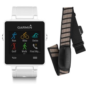 Garmin Vivoactive GPS Smartwatch White w/ Heart Rate Monitor