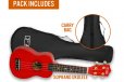 3rd Avenue Soprano Ukulele - Red