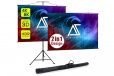 Akia Screens 110" 4:3 Dual Tripod Wall Hung Portable Projector Screen