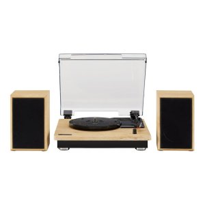 Crosley Brio Record Player Shelf System With Speakers - Natural