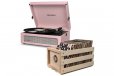Crosley Voyager Portable Turntable Amethyst Free Record Storage Crate