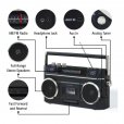 Crosley Blast Bluetooth Boombox, Cassette Player & AM/FM Radio, Black