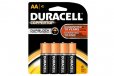 Duracell Coppertop AA Alkaline Battery x 4