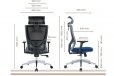 EKKIO Ava Office Chair Grey & Blue