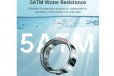 KUMI Smart Ring H1 Zirconium Ceramic & Stainless Steel -Size 9, Black