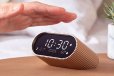 Lexon Ray Clock Lcd Alarm Clock w Temp & Humidity Display - Gold