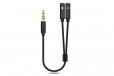 3.5mm Male to 2 Female Jack Audio Headset Mic Splitter Cable Xbox
