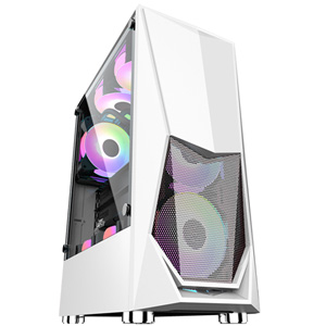 1st Player DK-3 ATX/Micro ATX Tempered Glass PC Computer Case - White