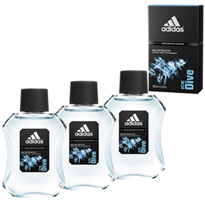 3x Adidas Ice Dive After Shave Splash 100ml Men Natural Spray 3 Pack