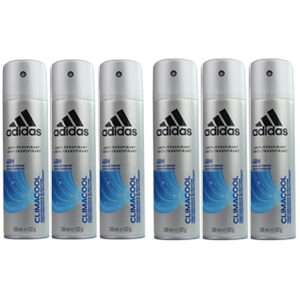 6x Adidas For Men Anti-Perspirant Climacool 48H 200ml 122g 6 Pack