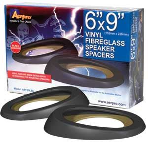 Aerpro APF69LBL 6x9"152x228mm Speaker Spacers Black Vinyl Fibreglass