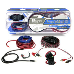 Aerpro BSX210 10 GA Gauge AWG 2-Channel 350W Car Amplifier Wiring Kit
