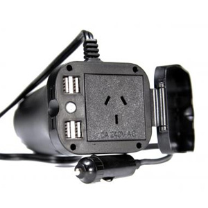 Aerpro FTS200 200W Cup Style Power Inverter 12V-240V w/ 4 USB