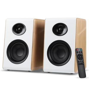 AIYIMA S600 100W Active Bookshelf Bluetooth Speakers - White