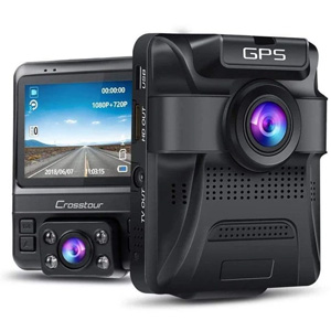 Apeman CR750 Crosstour Dual Channel Full HD IR Dash Camera for Uber