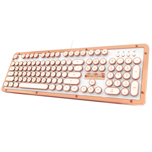 AZIO Retro Posh BT Vintage Leather Backlit Mechanical Keyboard
