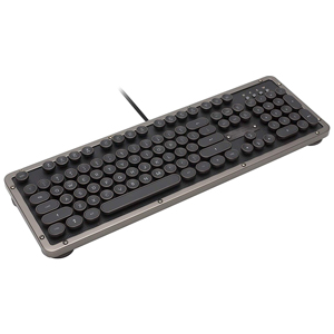 AZIO Retro Vintage Classic Typewriter Mechanical Keyboard Gunmetal