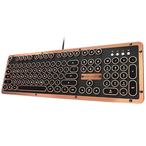 AZIO Retro Artisan Leather Vintage Backlit Mechanical Keyboard