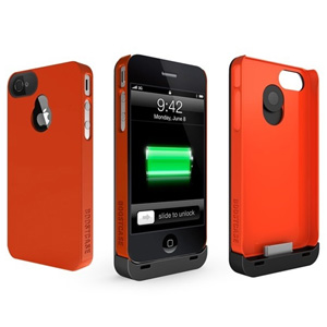 Boostcase Hybrid Case Extended Battery iPhone 4 4S Red Black