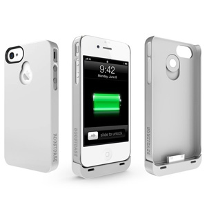 Boostcase Hybrid Case Extended Battery iPhone 4 4S White