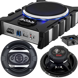 Boss Audio P65.4C + BASS1300.3 Speakers, Subwoofer & Amplifier Boss Audio P65.4C + BASS1300.3 Speakers, Subwoofer & Amplifier