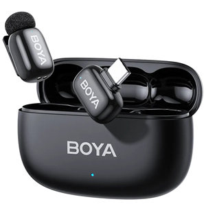 BOYA Mini 2 Dual Wireless Microphone - USB-C w/ Charging Case (Black)