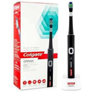 Colgate Pro Clinic Black 250+ Rechargeable Toothbrush Powered by Omron