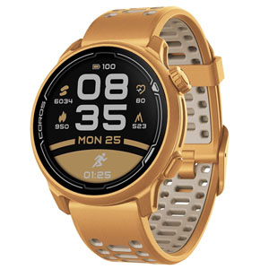 Coros Pace 2 Premium GPS Sports Watch Gold w/ Silicon Band
