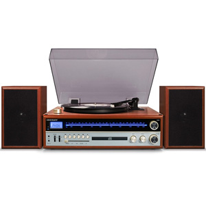 Crosley 1975T Turntable Speakers Entertainment System Walnut Crosley 1975T Turntable Speakers Entertainment System Walnut