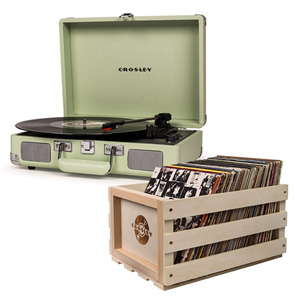 Crosley Cruiser Deluxe Portable Turntable Mint + Free Record Crate