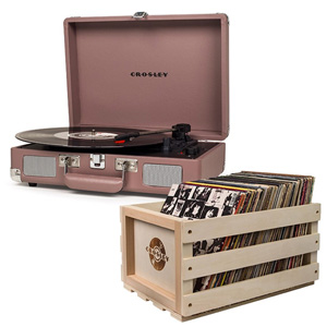 Crosley Cruiser Deluxe Portable Turntable Purple Ash + Free Crate