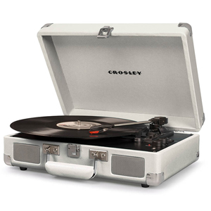 Crosley Cruiser Deluxe Portable Turntable White Sand
