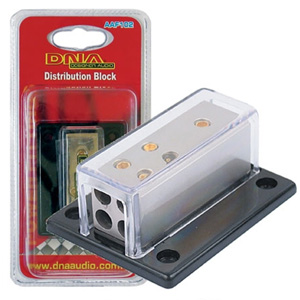 DNA AAF102 Power Distribution Block 1x 4GA Input To 4x 8GA Out DNA AAF102 Power Distribution Block 1x 4GA Input To 4x 8GA Out