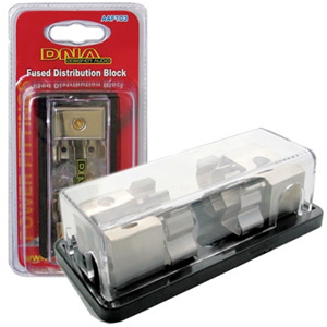 DNA AAF103 Fused Distribution Block 1x 4GA Input To 2x 8GA Out DNA AAF103 Fused Distribution Block 1x 4GA Input To 2x 8GA Out