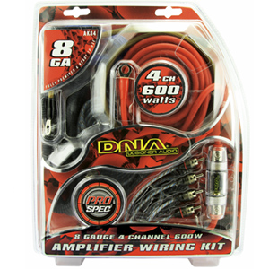 DNA AK84 8-Gauge 4-Channel 600W Amplifier Wiring Kit DNA AK84 8-Gauge 4-Channel 600W Amplifier Wiring Kit