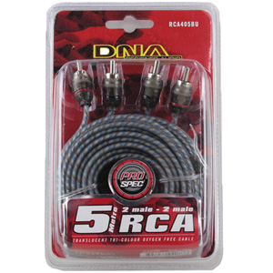 DNA RCA405BU 5 Metres 2 To 2 RCA Pro Spec Cable - Blue DNA RCA405BU 5 Metres 2 To 2 RCA Pro Spec Cable - Blue