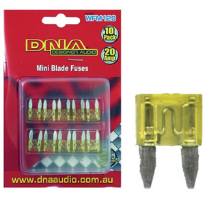 DNA WFM120 10 x 20 AMP Mini Blade Fuse DNA WFM120 10 x 20 AMP Mini Blade Fuse