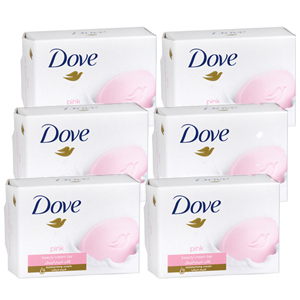 Dove 100g Pink Beauty Cream Bar Dry Skin Softener Moisturiser 6 Pack