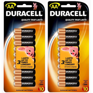 Duracell Coppertop AA Alkaline Battery x 20