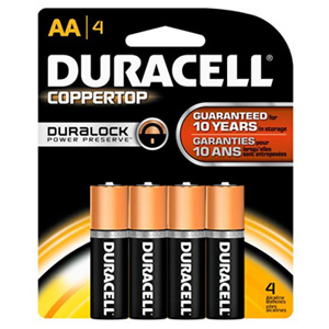 Duracell Coppertop AA Alkaline Battery x 4 Duracell Coppertop AA Alkaline Battery x 4