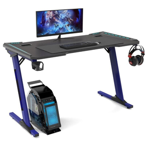 EKKIO RGB Gaming Desk Z Shape Blue 140cm