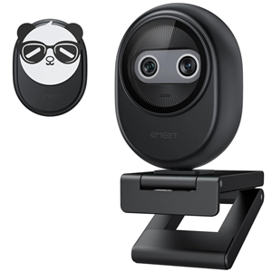 eMeet Piko Dual-Camera AI-Powered 4K Webcam Black