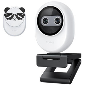 eMeet Piko Dual-Camera AI-Powered 4K Webcam White