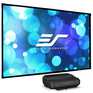 Epson EH-LS100 + Elite Screens Aeon CLR UST Laser Projector Epson EH-LS100 + Elite Screens Aeon CLR UST Laser Projector