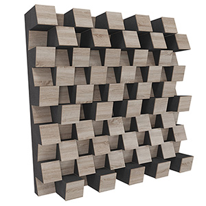 Elite Sound Acoustics Diffuser Panel 120mm Foam Laminate Sonoma