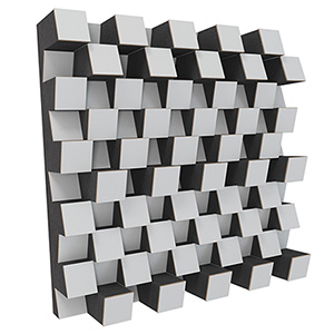Elite Sound Acoustics Diffuser Panel 120mm Foam Laminate White