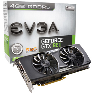 EVGA GeForce GTX960 4GB SSC ACX 2.0+ 04G-P4-3967-KR GTX 960
