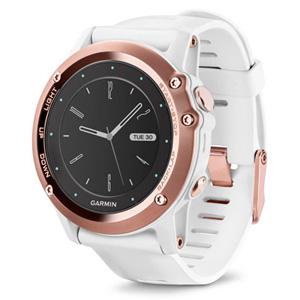 Garmin Fenix 3 GPS Smart Watch Sapphire Rose Gold w/ White Band
