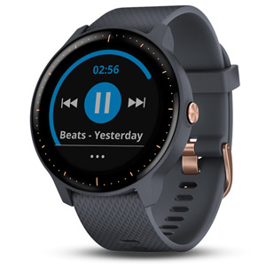 Garmin Vivoactive 3 Music GPS Watch Granite blue w/ Rose Gold